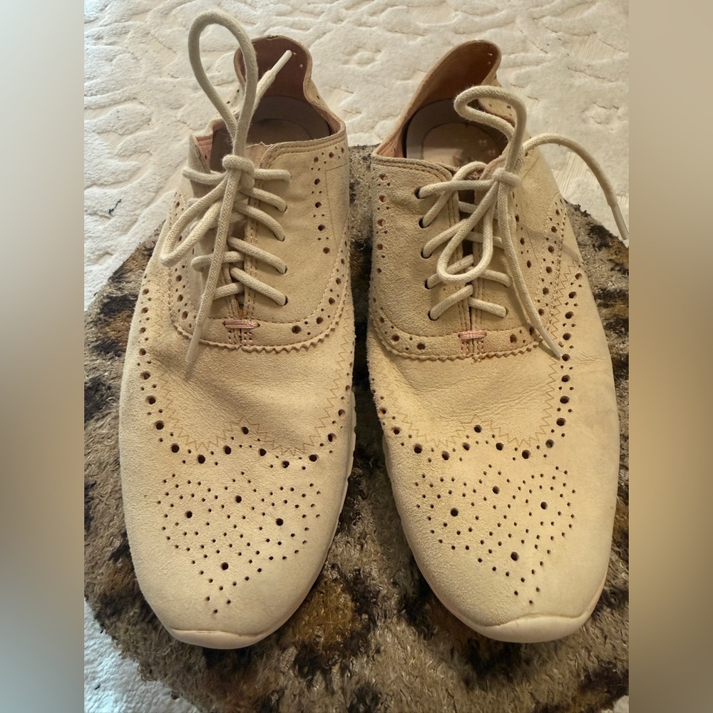 Cole Haan Suede Cream/light Tan Zerogrand, 9